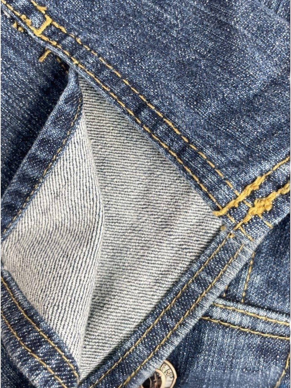 Bitten by Sarah Jessica Parker Y2K Blue Denim Jean Jacket Size Large - Picture 7 of 8